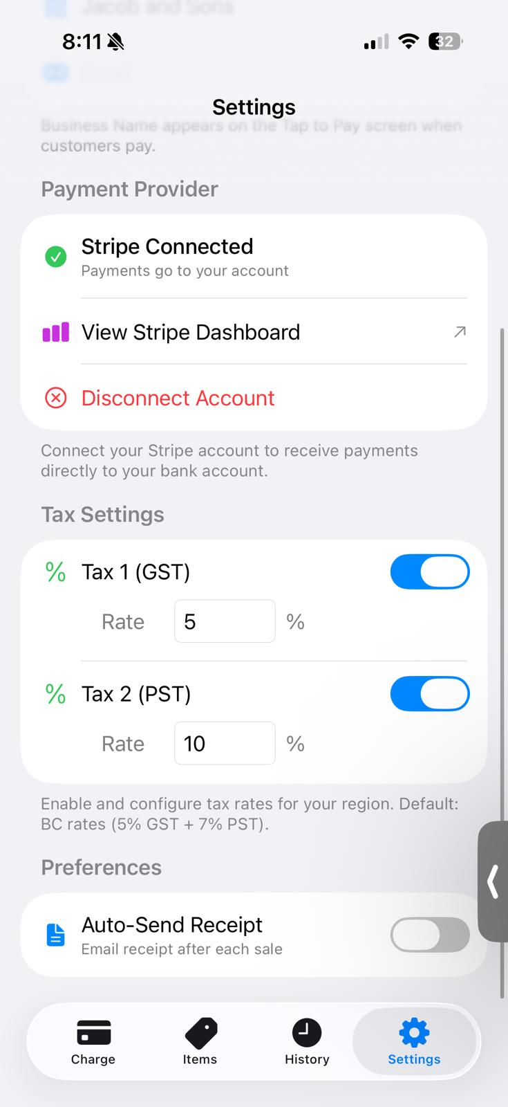 POSUniversal Settings